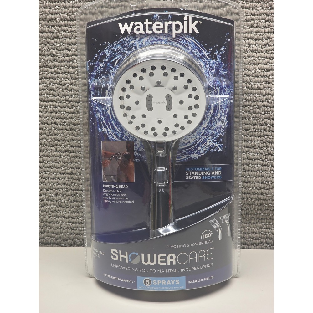 Waterpik ShowerCare Pivoting Handheld Shower Head 5-Spray 8ft Hose NSC-523ME NEW